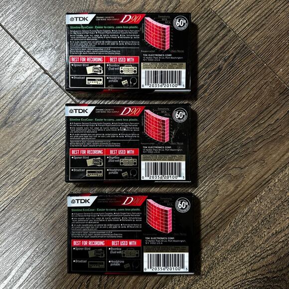 TDK D90 Slimline EcoCase IECI/TYPE1 High Output Cassette 3pk - Picture 4 of 4